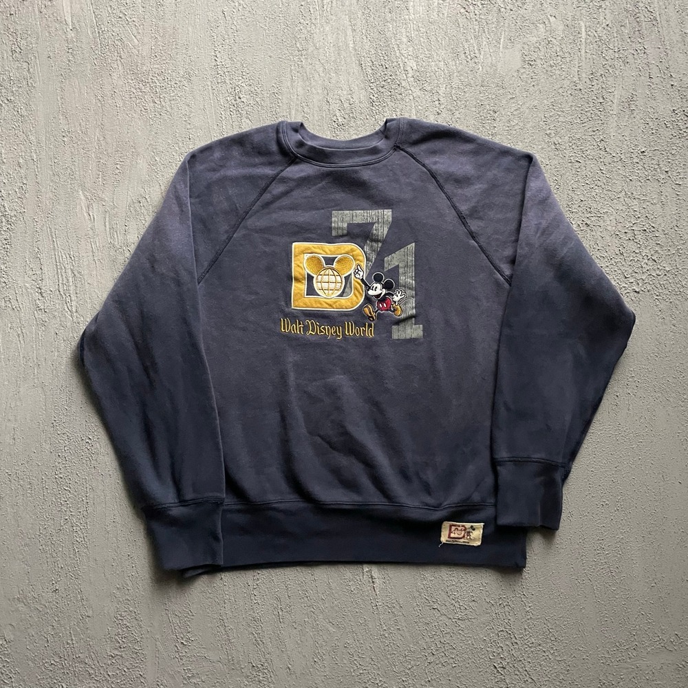 Vintage Mickey Mouse Graphic Sweatshirt Mens XL Navy Blue 2000s Disney World